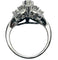 Bague 53 Bague cluster rétro années 1940 en or blanc 18 carats et diamants 58 Facettes E12
