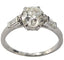 Bague 51 Bague ancienne en platine 950 avec diamant taille ancienne 1,25 ct 58 Facettes E42