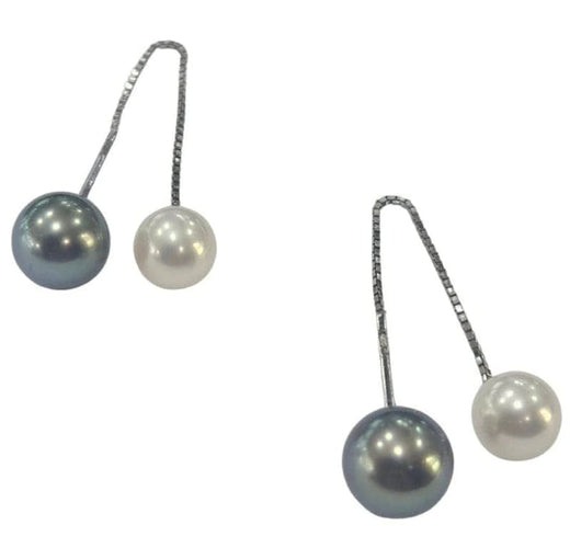Boucles d'oreilles Damiani - Boucles d’oreilles pendantes en or blanc 18 ct et perles de culture 58 Facettes E15