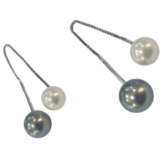 Boucles d'oreilles Damiani - Boucles d’oreilles pendantes en or blanc 18 ct et perles de culture 58 Facettes E15
