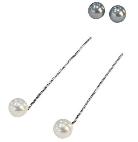 Boucles d'oreilles Damiani - Boucles d’oreilles pendantes en or blanc 18 ct et perles de culture 58 Facettes E15