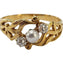 Bague 60 Bague Art nouveau en or jaune 18 carats, diamants taille ancienne et perle 58 Facettes A834