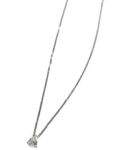 Collier Pendentif et collier - Diamant poire 0,75 ct en or blanc 18 carats 58 Facettes Q387B