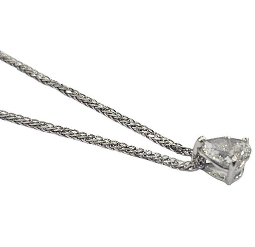 Collier Pendentif et collier - Diamant poire 0,75 ct en or blanc 18 carats 58 Facettes Q387B