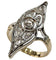 Bague 51 Bague navette Art déco en or jaune et platine, diamants 58 Facettes E43
