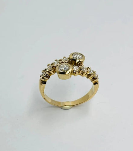 Bague 55.5 Bague à griffes en or jaune 18 carats et diamants 1,00 ct 58 Facettes Q386B