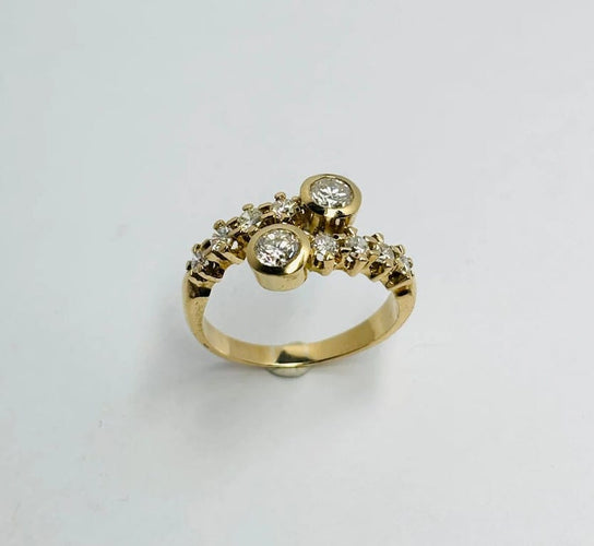 Bague 55.5 Bague à griffes en or jaune 18 carats et diamants 1,00 ct 58 Facettes Q386B