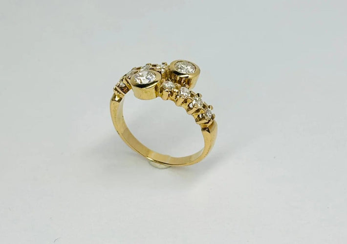 Bague 55.5 Bague à griffes en or jaune 18 carats et diamants 1,00 ct 58 Facettes Q386B