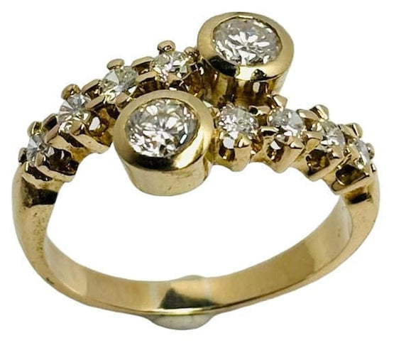 Bague 55.5 Bague à griffes en or jaune 18 carats et diamants 1,00 ct 58 Facettes Q386B