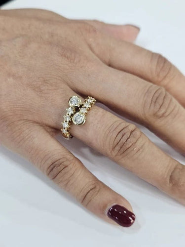 Bague 55.5 Bague à griffes en or jaune 18 carats et diamants 1,00 ct 58 Facettes Q386B