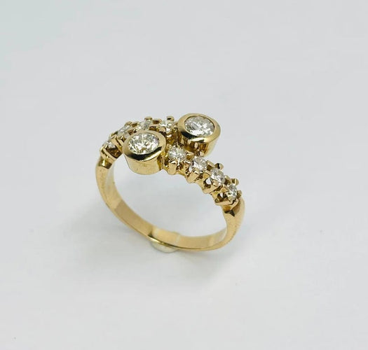 Bague 55.5 Bague à griffes en or jaune 18 carats et diamants 1,00 ct 58 Facettes Q386B
