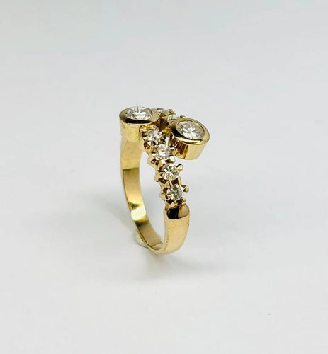 Bague 55.5 Bague à griffes en or jaune 18 carats et diamants 1,00 ct 58 Facettes Q386B