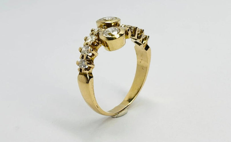 Bague 55.5 Bague à griffes en or jaune 18 carats et diamants 1,00 ct 58 Facettes Q386B
