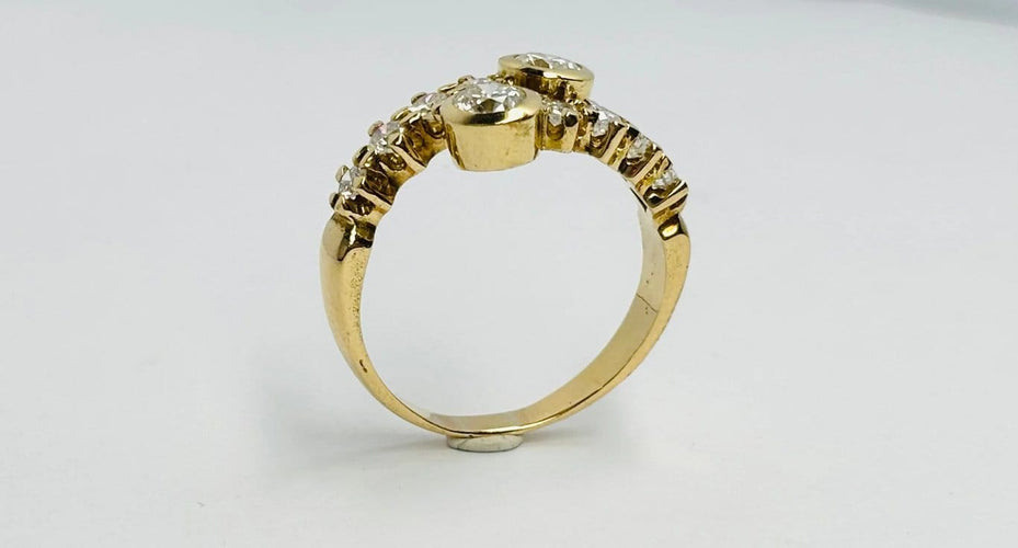 Bague 55.5 Bague à griffes en or jaune 18 carats et diamants 1,00 ct 58 Facettes Q386B