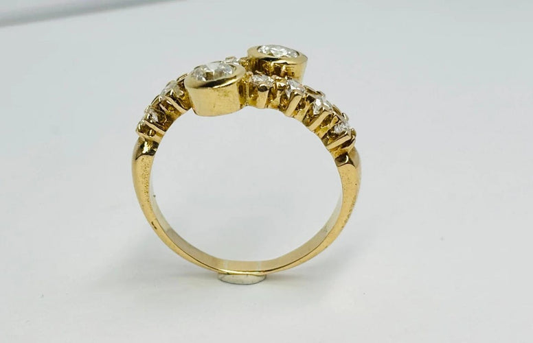 Bague 55.5 Bague à griffes en or jaune 18 carats et diamants 1,00 ct 58 Facettes Q386B