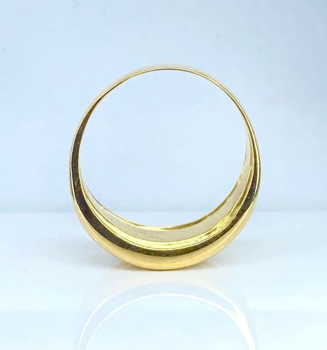 Bague 56 Bague jonc en or jaune 18 carats et nacres blanches 58 Facettes AB669