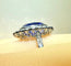 Bague 54 Bague en platine - Saphir de Ceylan non chauffé 6,53 ct et diamants 58 Facettes AB673