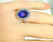 Bague 54 Bague en platine - Saphir de Ceylan non chauffé 6,53 ct et diamants 58 Facettes AB673