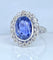 Bague 54 Bague en platine - Saphir de Ceylan non chauffé 6,53 ct et diamants 58 Facettes AB673