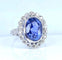 Bague 54 Bague en platine - Saphir de Ceylan non chauffé 6,53 ct et diamants 58 Facettes AB673