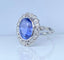 Bague 54 Bague en platine - Saphir de Ceylan non chauffé 6,53 ct et diamants 58 Facettes AB673
