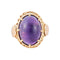 Bague 56 Bague cabochon en or jaune 18K et améthyste 58 Facettes AB592