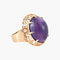 Bague 56 Bague cabochon en or jaune 18K et améthyste 58 Facettes AB592