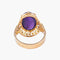 Bague 56 Bague cabochon en or jaune 18K et améthyste 58 Facettes AB592