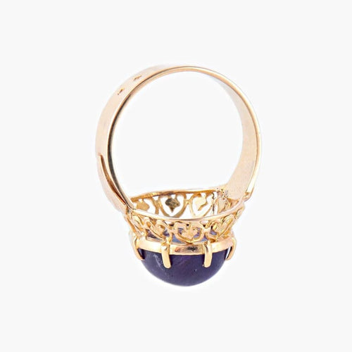 Bague 56 Bague cabochon en or jaune 18K et améthyste 58 Facettes AB592