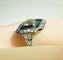 Bague 56 Bague Art déco coussin en platine, diamants et émeraudes 58 Facettes AB674