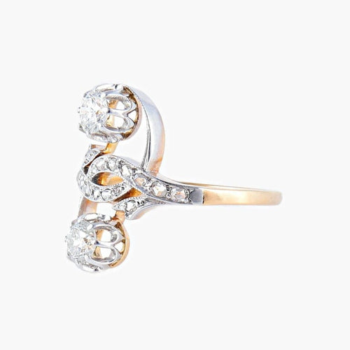 Bague 53 Bague Toi & Moi en or jaune et blanc 18K et diamants 58 Facettes AB5