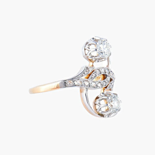 Bague 53 Bague Toi & Moi en or jaune et blanc 18K et diamants 58 Facettes AB5