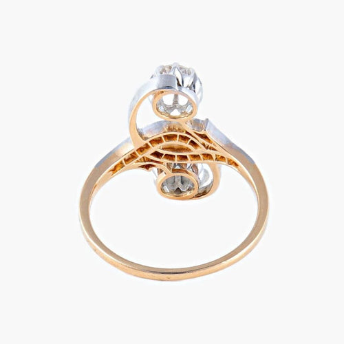 Bague 53 Bague Toi & Moi en or jaune et blanc 18K et diamants 58 Facettes AB5
