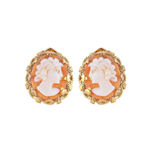 Bague 50 Parure camées - Bague et boucles d’oreilles en or jaune 18K 58 Facettes AB599