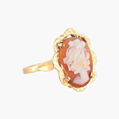 Bague 50 Parure camées - Bague et boucles d’oreilles en or jaune 18K 58 Facettes AB599