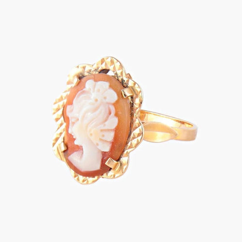 Bague 50 Parure camées - Bague et boucles d’oreilles en or jaune 18K 58 Facettes AB599