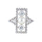 Bague 53 Bague en platine à perle fine et diamants 58 Facettes AB2