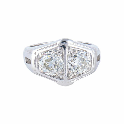 Bague 47 Bague duo en or blanc 18K avec diamants taille brillant ancienne 58 Facettes AB8ter