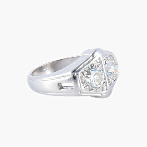 Bague 47 Bague duo en or blanc 18K avec diamants taille brillant ancienne 58 Facettes AB8ter