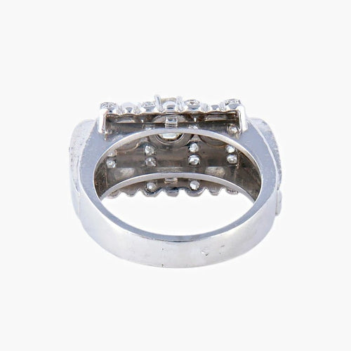 Bague 56 Bague cascade en platine avec diamants taille ancienne 58 Facettes AB8 bis