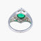 Bague 52 Bague Art déco en or blanc 18K avec émeraude cabochon et diamants 58 Facettes AB9