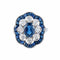 Bague 51 Bague fleur Art déco en or blanc 18K, saphirs et diamants 58 Facettes AB 214