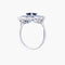 Bague 51 Bague fleur Art déco en or blanc 18K, saphirs et diamants 58 Facettes AB 214