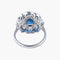 Bague 51 Bague fleur Art déco en or blanc 18K, saphirs et diamants 58 Facettes AB 214