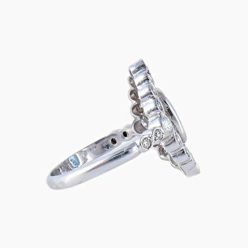 Bague 52 Bague Art déco en or blanc 18K saphir et diamants 58 Facettes AB145