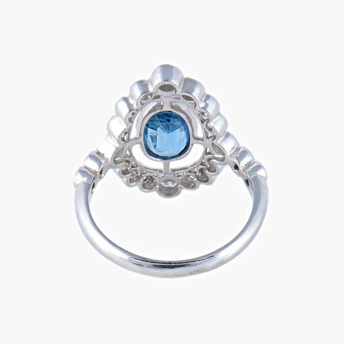 Bague 52 Bague Art déco en or blanc 18K saphir et diamants 58 Facettes AB145
