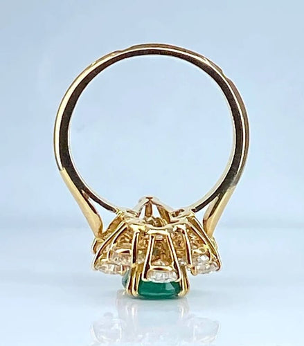 Bague 57 Boucheron - Bague en or jaune 18K émeraude et diamants 58 Facettes AB137