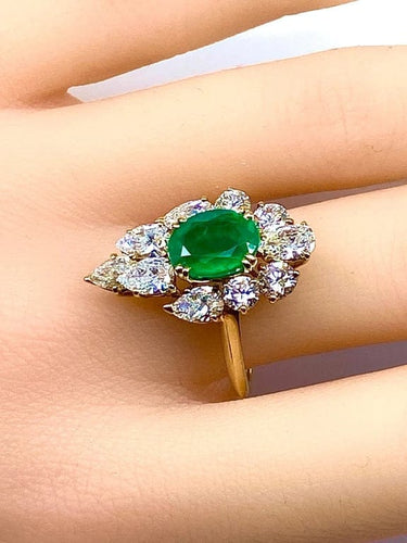 Bague 57 Boucheron - Bague en or jaune 18K émeraude et diamants 58 Facettes AB137