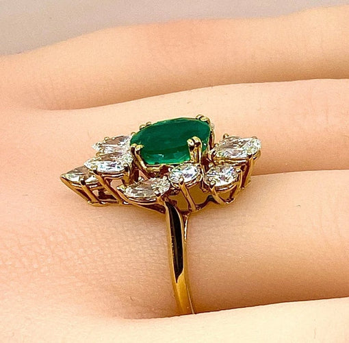 Bague 57 Boucheron - Bague en or jaune 18K émeraude et diamants 58 Facettes AB137