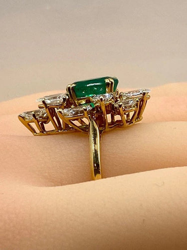 Bague 57 Boucheron - Bague en or jaune 18K émeraude et diamants 58 Facettes AB137